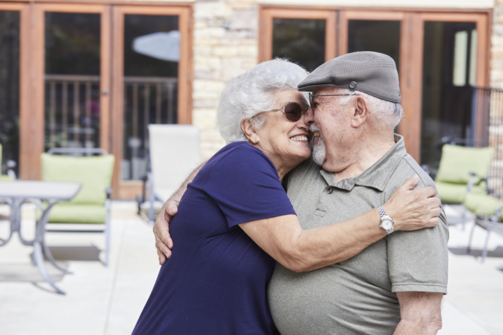 Couple in senior living